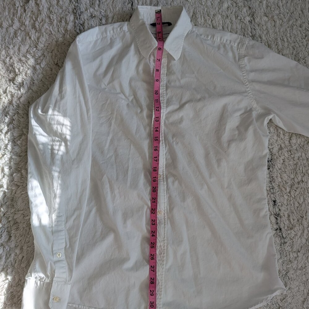 Teddy Stratford White Gabardine Long Sleeve Button Down